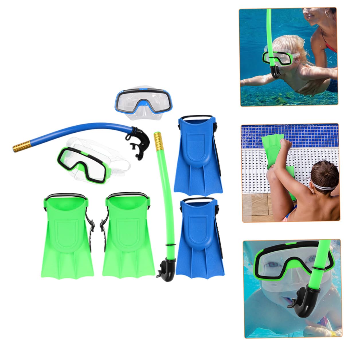 ULTECHNOVO Gafas de Buceo para Snorkel Portátil Equipo de Snorkel Compacto Gafas de Buceo Protector Nasal para Nadar Playa