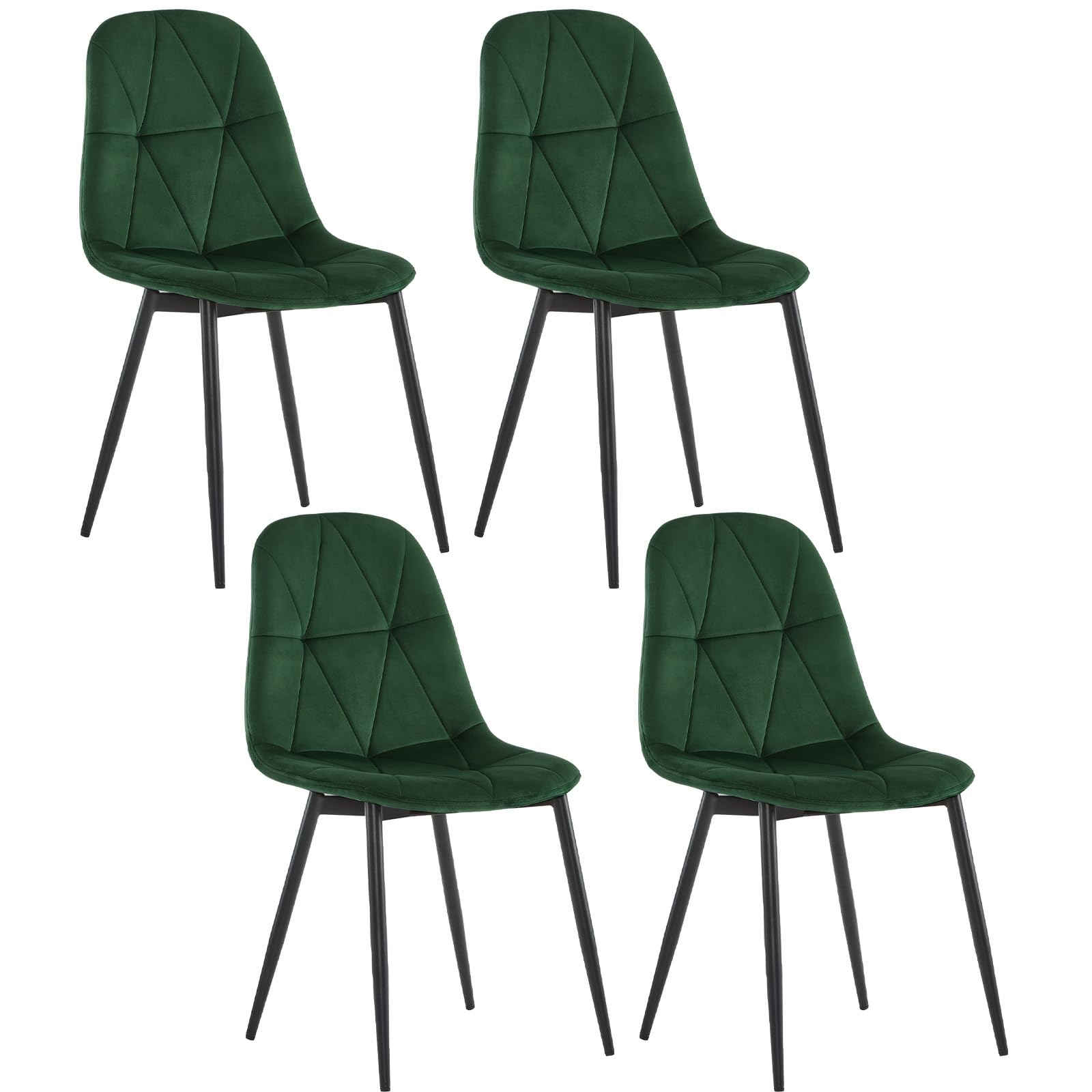 Lestarain Esszimmerstühle 6er Set mit Rückenlehne, für Esszimmer Küche Wohnzimmer, Küchenstühle gepolstert mit Samtbezug, aus Metall, ergonomisches Design, Dunkelgrau