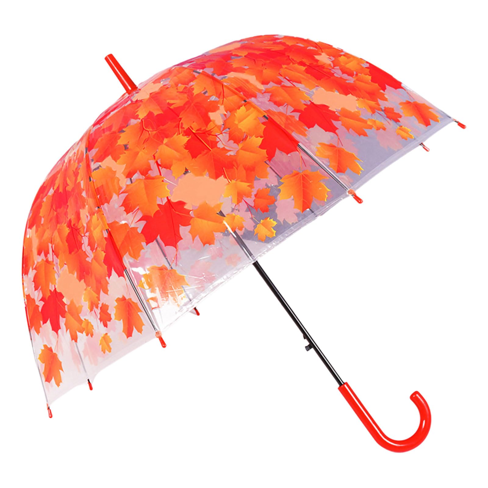 Elnwnnkc Automatic Clear Umbrella Dome with See Through Dome Canopy Rain Umbrellas Birdcage Easy to Grip Handle for Kid Automatic Umbrella