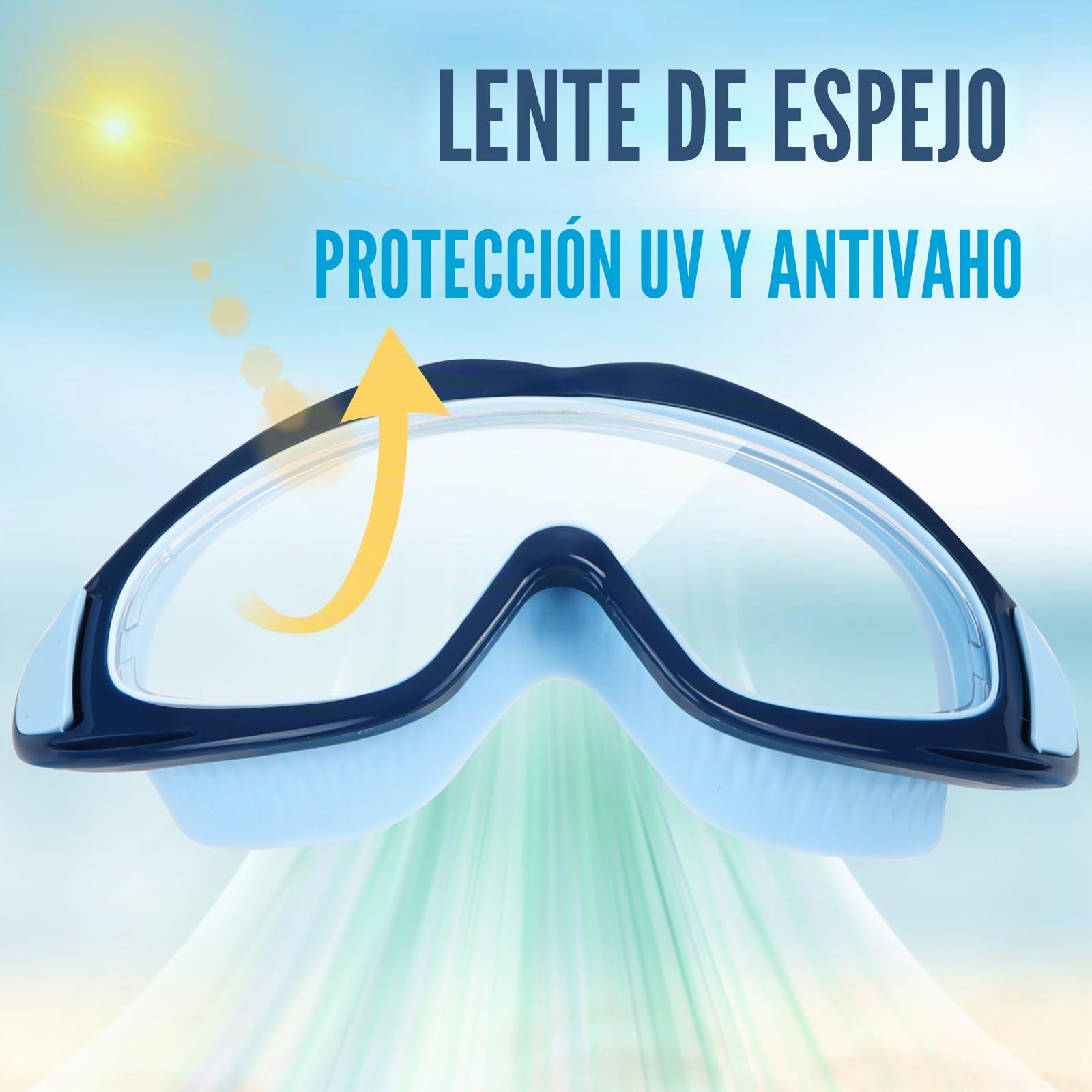 Gafas de natación para niños, gafas de buceo para niños de 3 a 15 años, antivaho, impermeables, máscara de buceo panorámica, antifugas de 180°, para niños y niñas