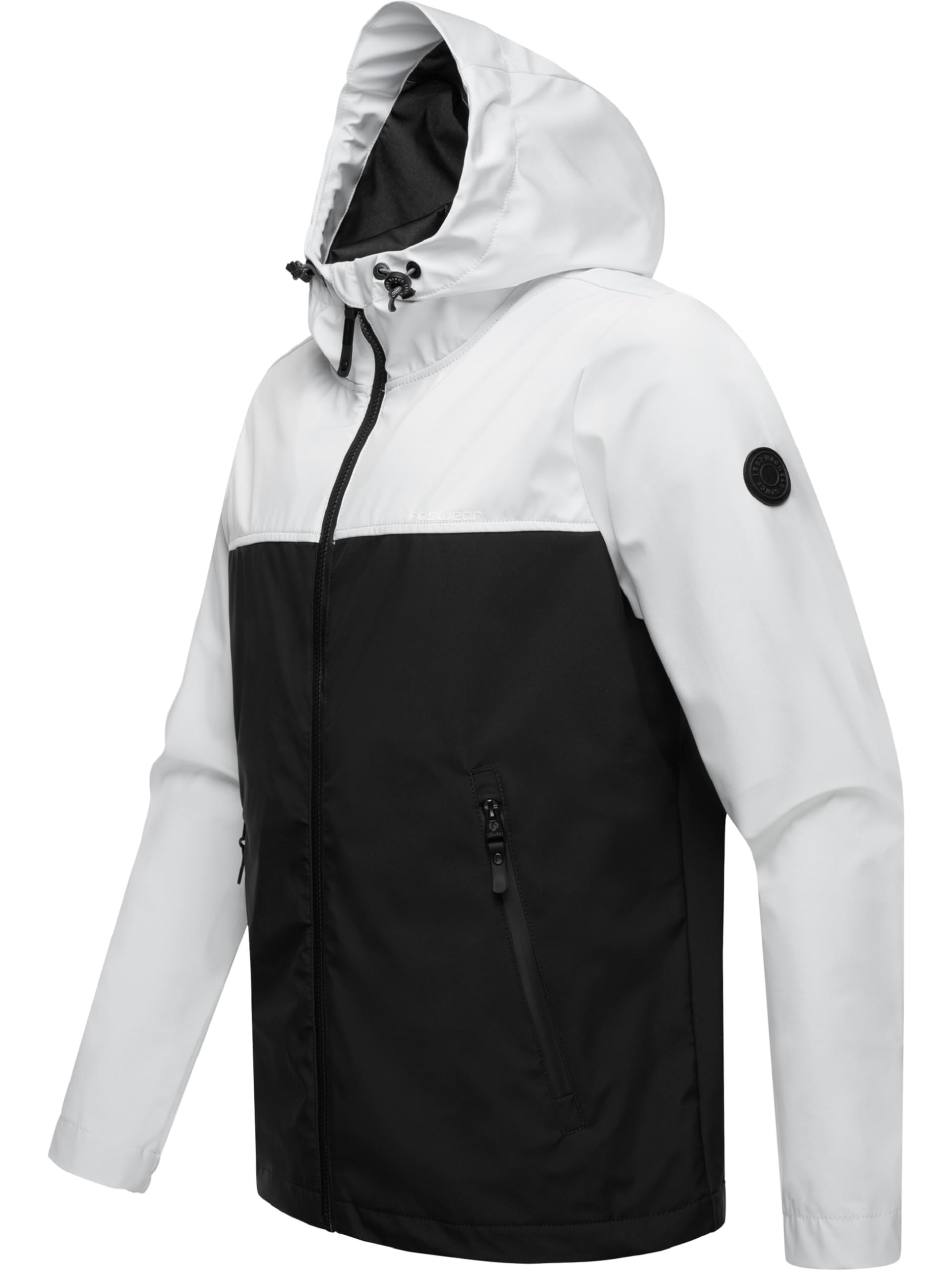 Ragwear Ultra-lekka męska kurtka przejściowa, krótka kurtka softshellowa, wodoszczelna (słup wody: 11 000 mm) z kapturem o wyglądzie blokującym kolor Shellwie Block YOUMODO S-4XL