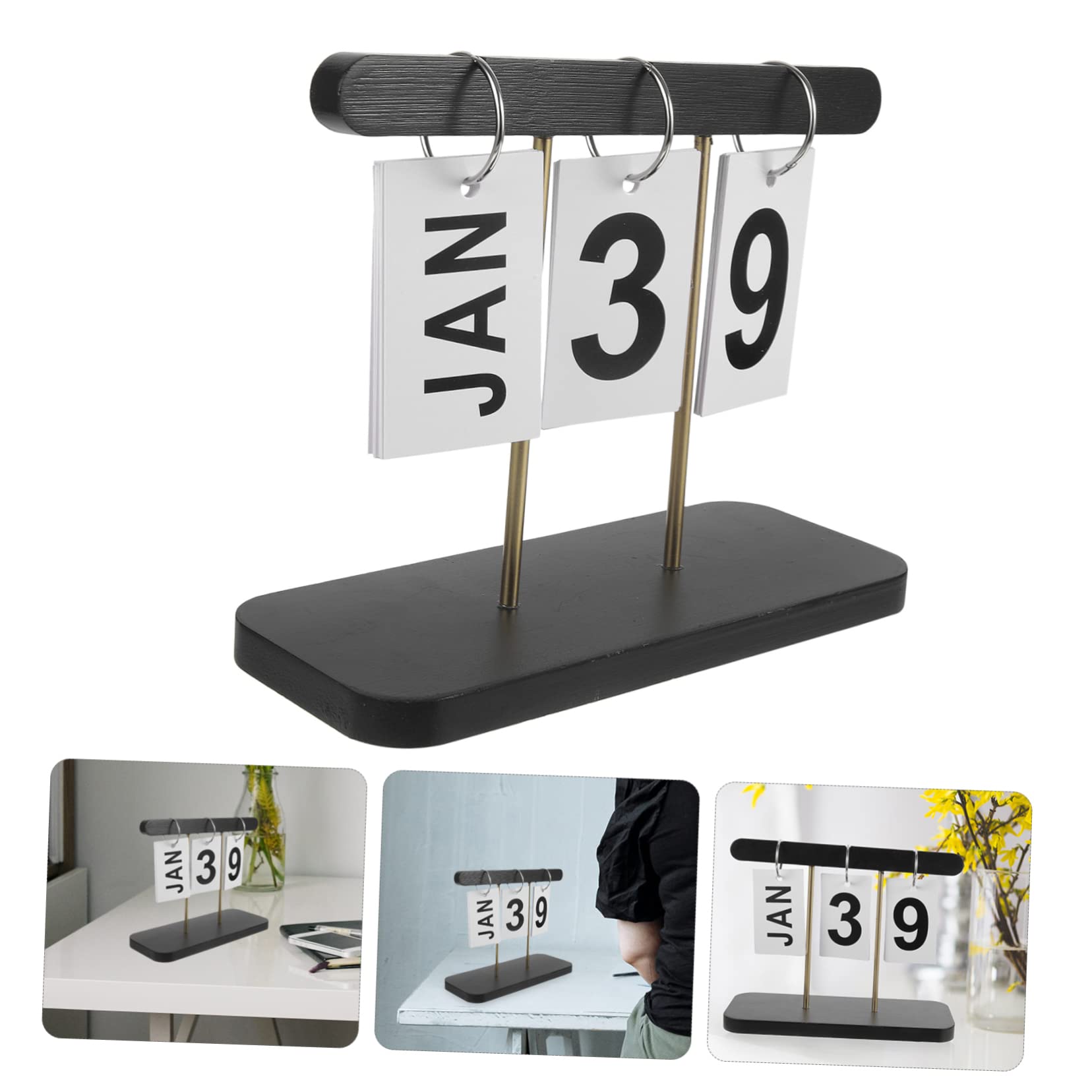 SEWACC 3stücke Tischkalender Rustikaler -kalender Für Schreibtisch Reusable Desktop-kalender Für Zuhause Büro Und Manuell Langlebige Dekoration