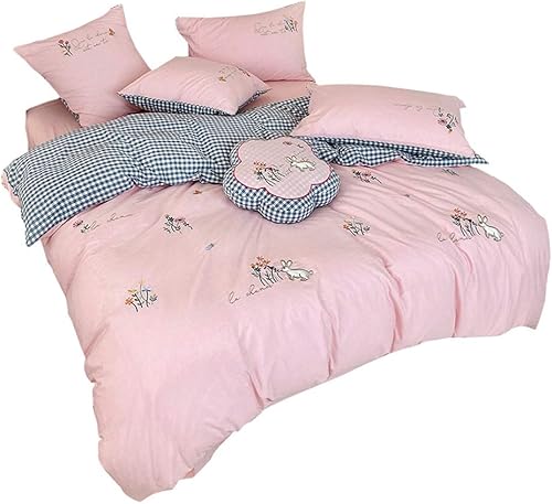 LMMDDP - Juego de ropa de cama de dibujos animados, funda de edredón de sábana encimera, colcha individual, doble, queen, King, ropa de cama para