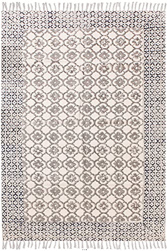 Tapis en coton extérieur terrasse grand format carré 240x240 - 2