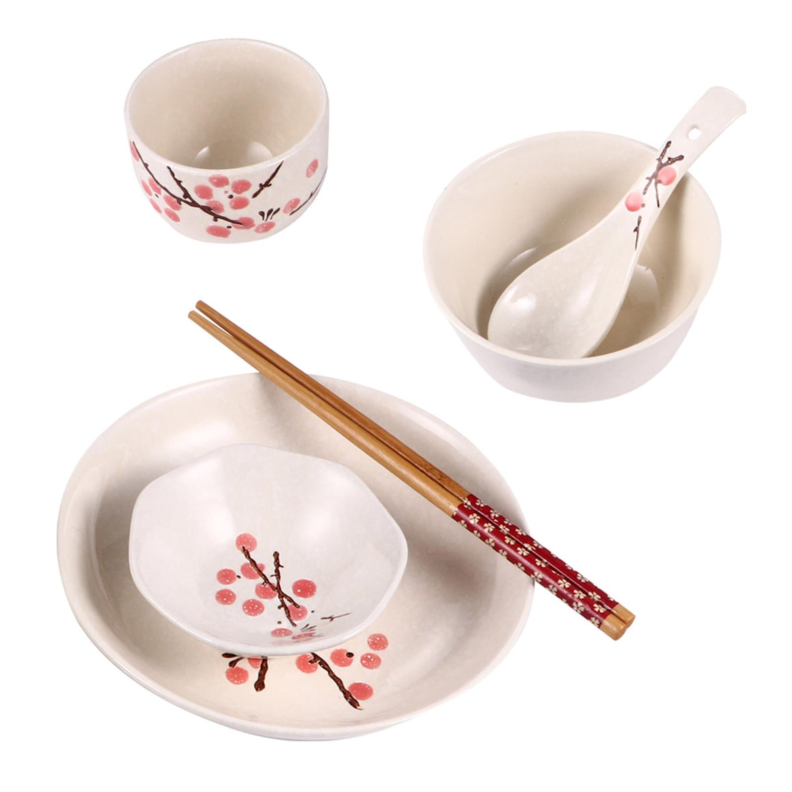 Service de Vaisselle Japonaise en Céramique, 6 Pièces Personne