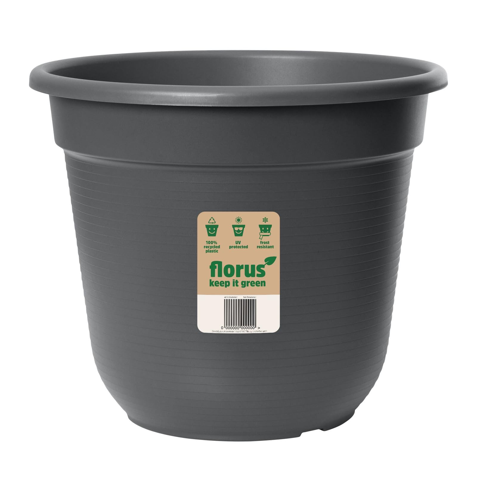 Rajani Anthracite Elho Original Plant Pot 24Cm Diameter Weather-Resistant Plastic Flowerpot Indoor Outdoor Use