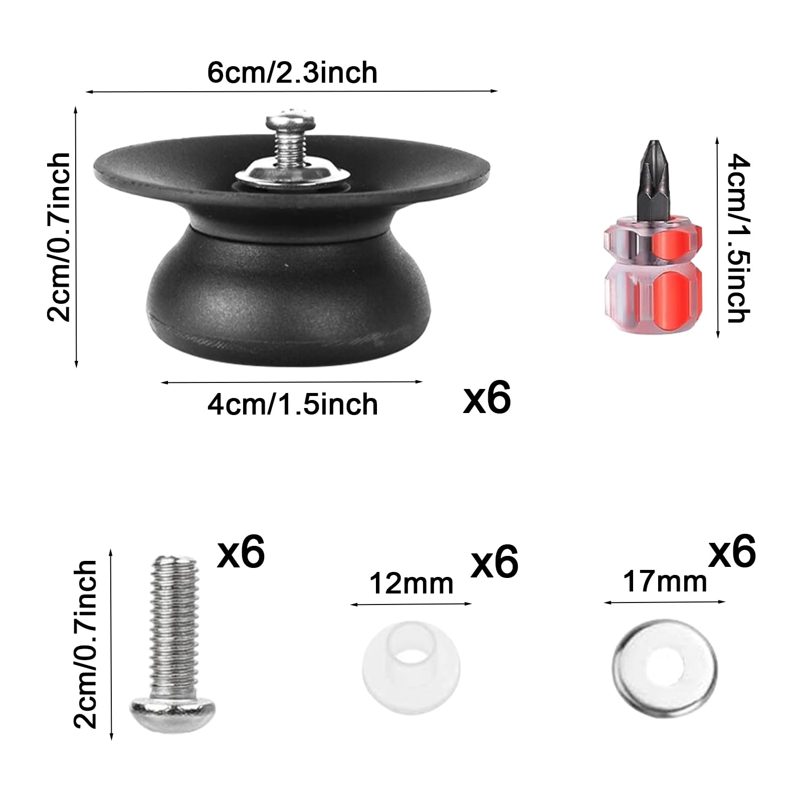 Set 6 Maniglie Coperchio Pentole - Bachelite Nera, Con Viti E Cacciavite, Universali - Foto 4