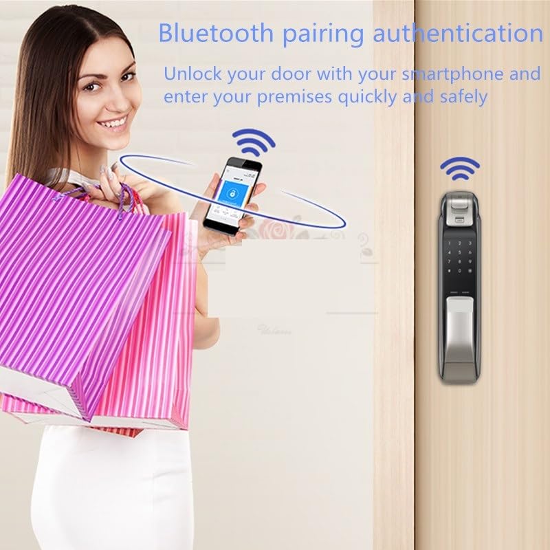 DKSNAJ Compatibile per Samsung SHP-DP728 Smart Home Door Lock Versione Inglese Serrature per Impronte digitali Cerradura Inteligente Fechadura Digital (Colore : Gold Pull) Wisdom