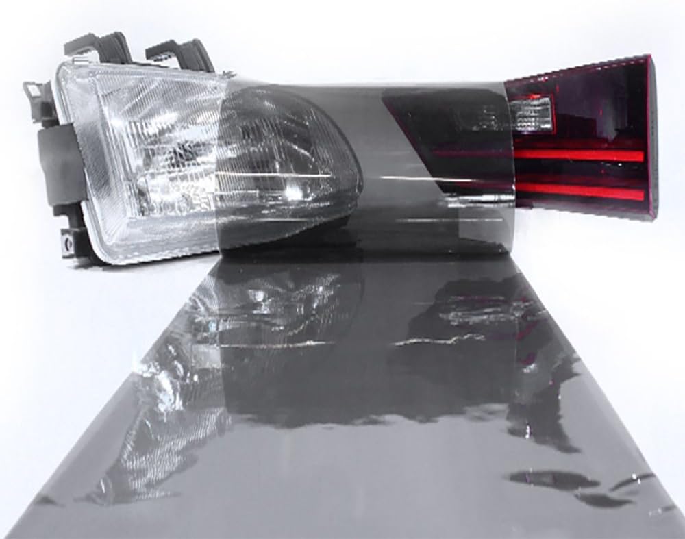 LinkedGo Light Black Adhesive Headlight Tint for Foglight Tail Self Wrap (12"x72")