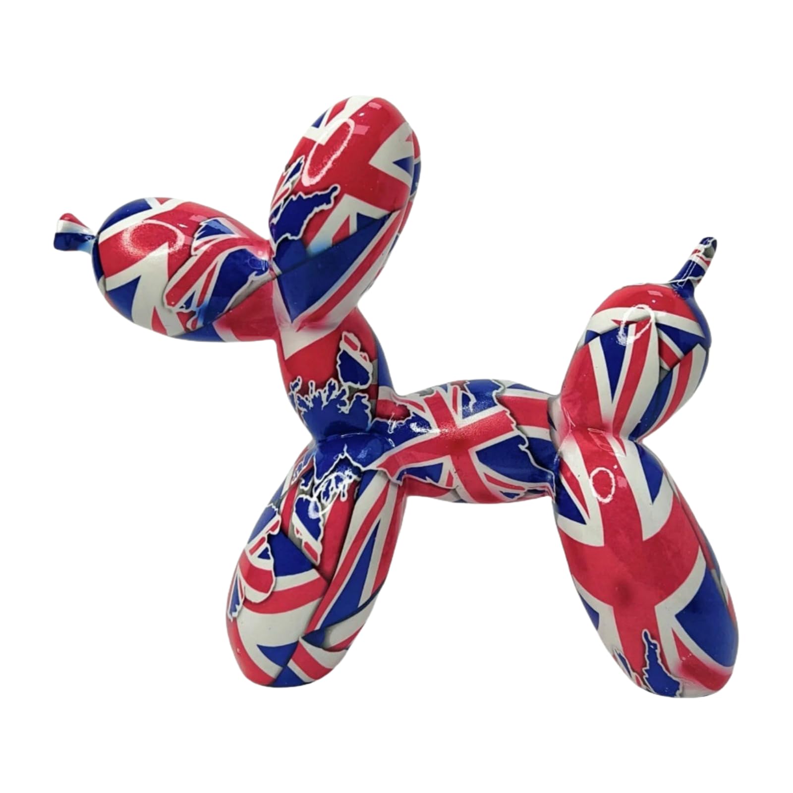 Yoyumi British Style Balloon Dog Ornament Sculpture Resin Graffiti Animal Statue For Office Living Room Bedroom Shelves Decoration