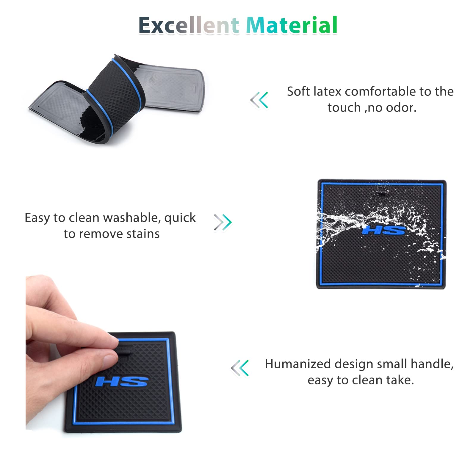 Tappetini Antiscivolo Per MG HS/EHS 2018-2024 - In Gomma PVC Rosso - Per Console, Portiere E Vanità - Foto 9