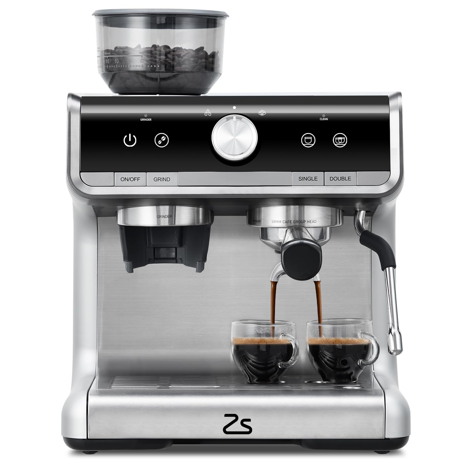 Espresso Machine With Grinder Barista Express Espresso Machine 20 Bar Expresso Coffee Machines with Milk Frother Steam Wand