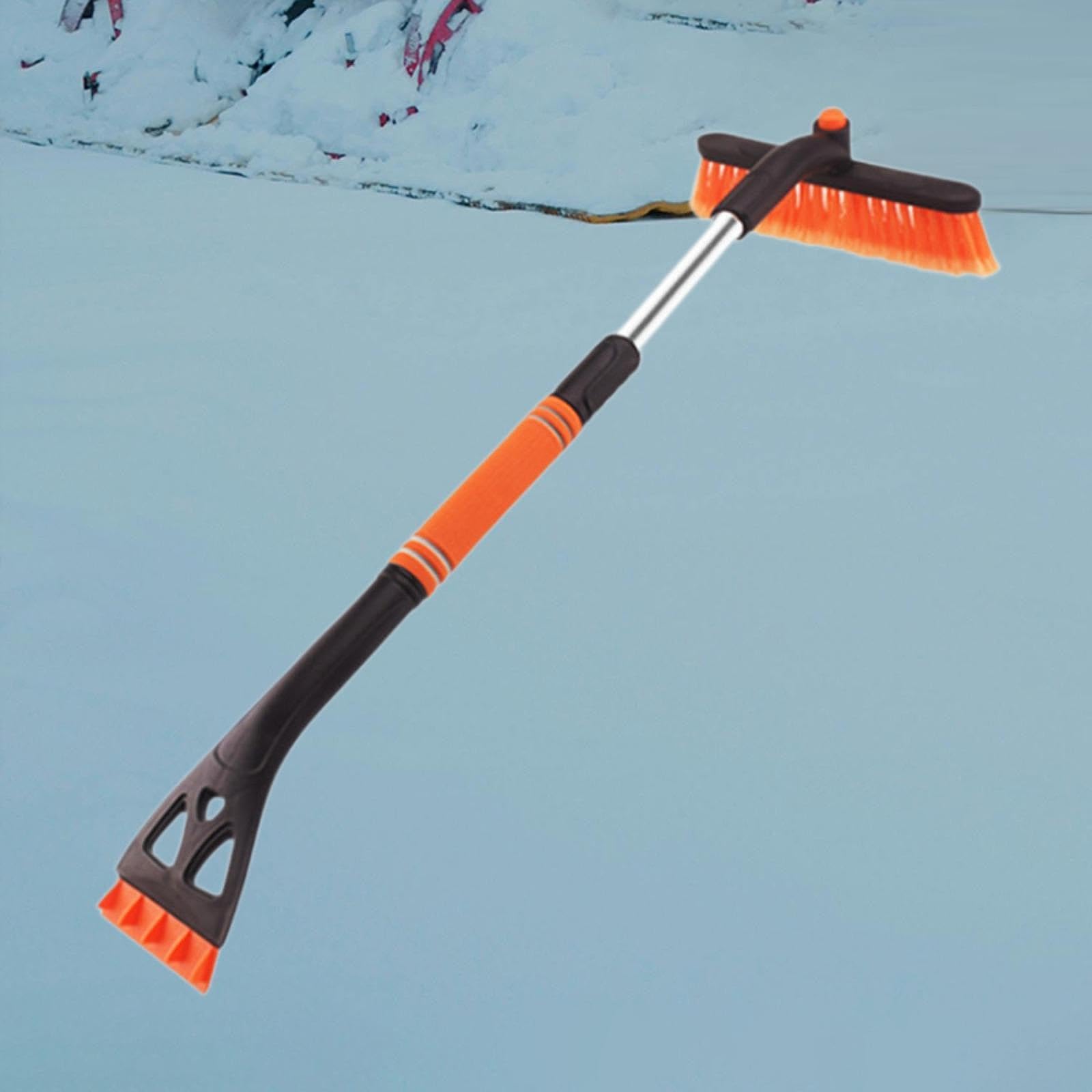 Herramienta Genérica para Hielo Y Nieve, Cepillo 3 en 1 para Parabrisas Y Ventanas de Automóviles, Naranja
