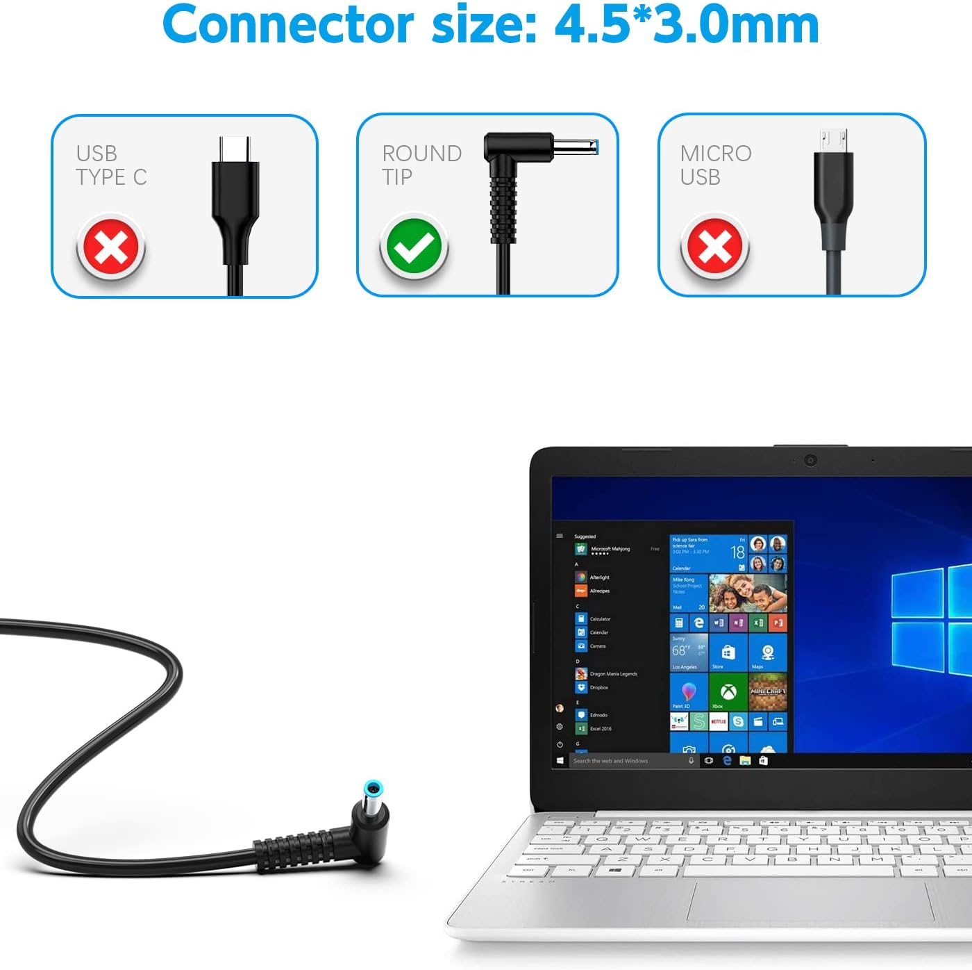 19.5V Laptop Charger Compatible with HP Zbook 15 G3 G4 G5 G6, fit for Pavilion Gaming 15 17, fir for Omen 15 17, fir for Envy 15t, 776620-001 AC Adapter Power Supply