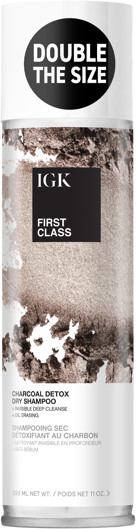 First Class Charcoal Detox Dry Shampoo Jumbo | Deep Cleansing For Oily Hair & Odor Absorbing | Adds Volume & Texture | For All Hair Types | 11 oz