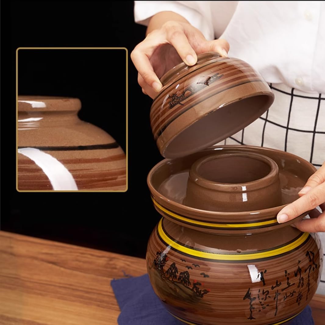 陶器の壺、 蓋付きの伝統的な中国のレトロなセラミックジャー