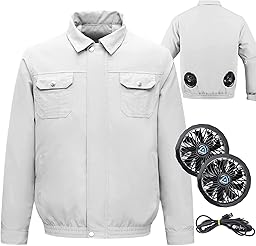 [Ullnoy] 2026新登場・9枚ファン×超大風量 空調作業服 長袖 ファンセット 空 調 服 ファン付き ファン付き作業服 空調ウェア 空調扇風服 冷却 3段階風量調節 UVカット 撥水 遮熱 軽量 男女兼用