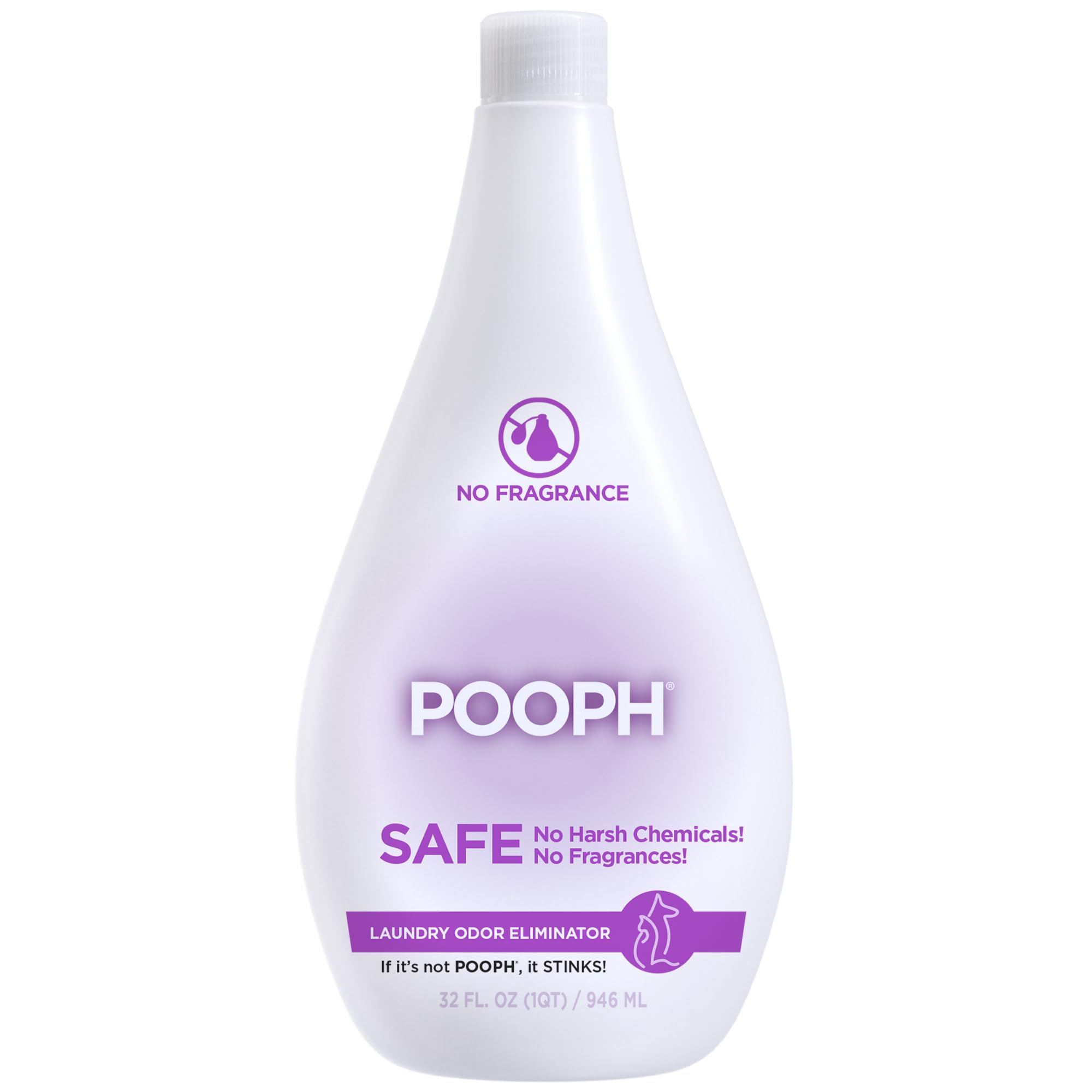 pooph laundry  32oz bottle 16 loads  eliminates the toughest odors in washables in a one wash with no fragrancesjust add 2oz with laundry detergent  no harsh chemicals safe for people amp pets