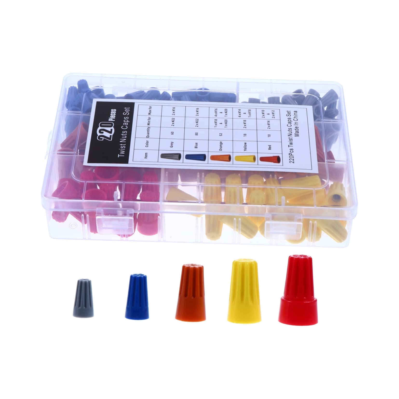 Cabilock 1 Nut Spring Insert Wire Connector Twist Terminal for Quick Electrical Connections Non Slip Wear Resistant Easy Installation