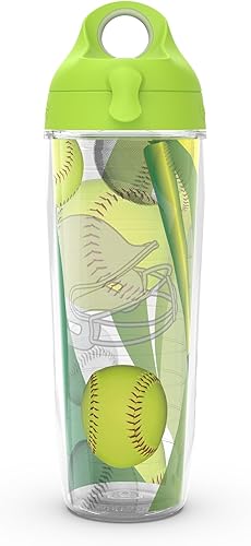 Miniatura 49 de Tervis Vaso de softballs con envoltura y tapa verde lima, 16 onzas, transparente Clásico