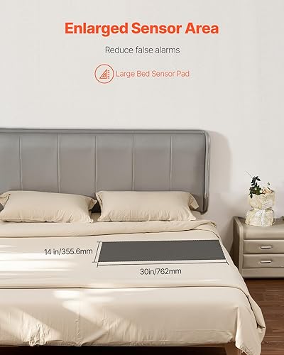 Miniatura 4 de VEVOR Sistema de alarma de cama para adultos mayores, almohadilla de sensor de cama inalámbrica de 14 x 30 pulgadas con buscapersonas, alarmas de