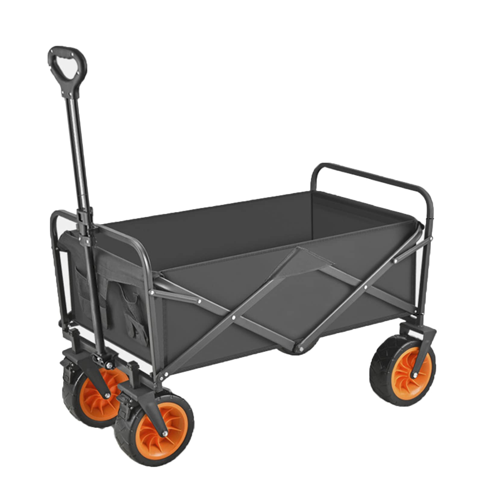 FHRKA Heavy Duty Folding Wagon - Outdoor Utility Cart for Camping, Beach & Gardening - Portable Hand Truck with Adjustable Handle