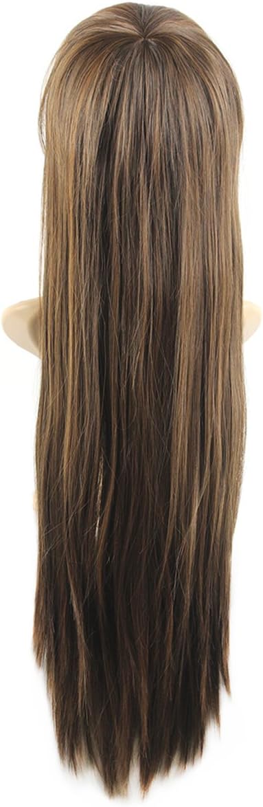 Xiaoyu Long Straight Hair Cosplay Costume Party Halloween Wigs - Linen Brown - Image 5