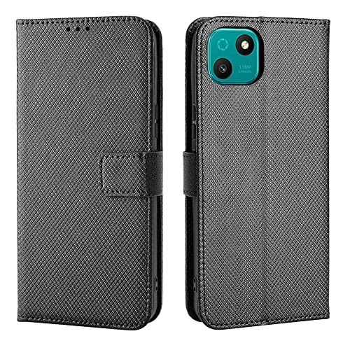 TIANYUE Coque pour Wiko T10 Housse, Étui en Cuir PU Portefeuille avec Fente Carte, avec Fonction de Support, Fermeture Magnétique Etui pour Wiko T10 Coque, Noir