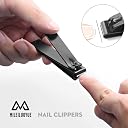 MILEILUOYUE Nail clippers set black stainless steel nail cutter& sharp oblique toe nail clipper & nail file 4 pieces, metal tin box for men and women suitable for gifts. gallery image