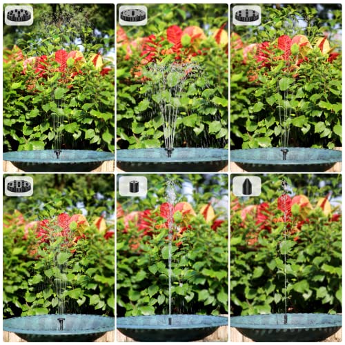 Aisitin Solar Bird Bath Fountain , Solar Fountain Pump With 6 Nozzles, Solar Powered Fountain Pump For Bird Bath, Ponds, Garden,Swimming Pool, Fish Tank,Outdoor And Aquarium #TOP6