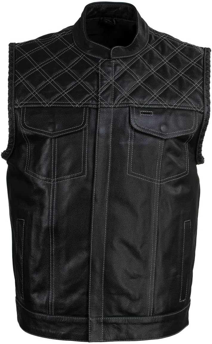 Milwaukee Leather Men's Club Style Premium Leather Motorcycle Riders Vest - Large - Image 8