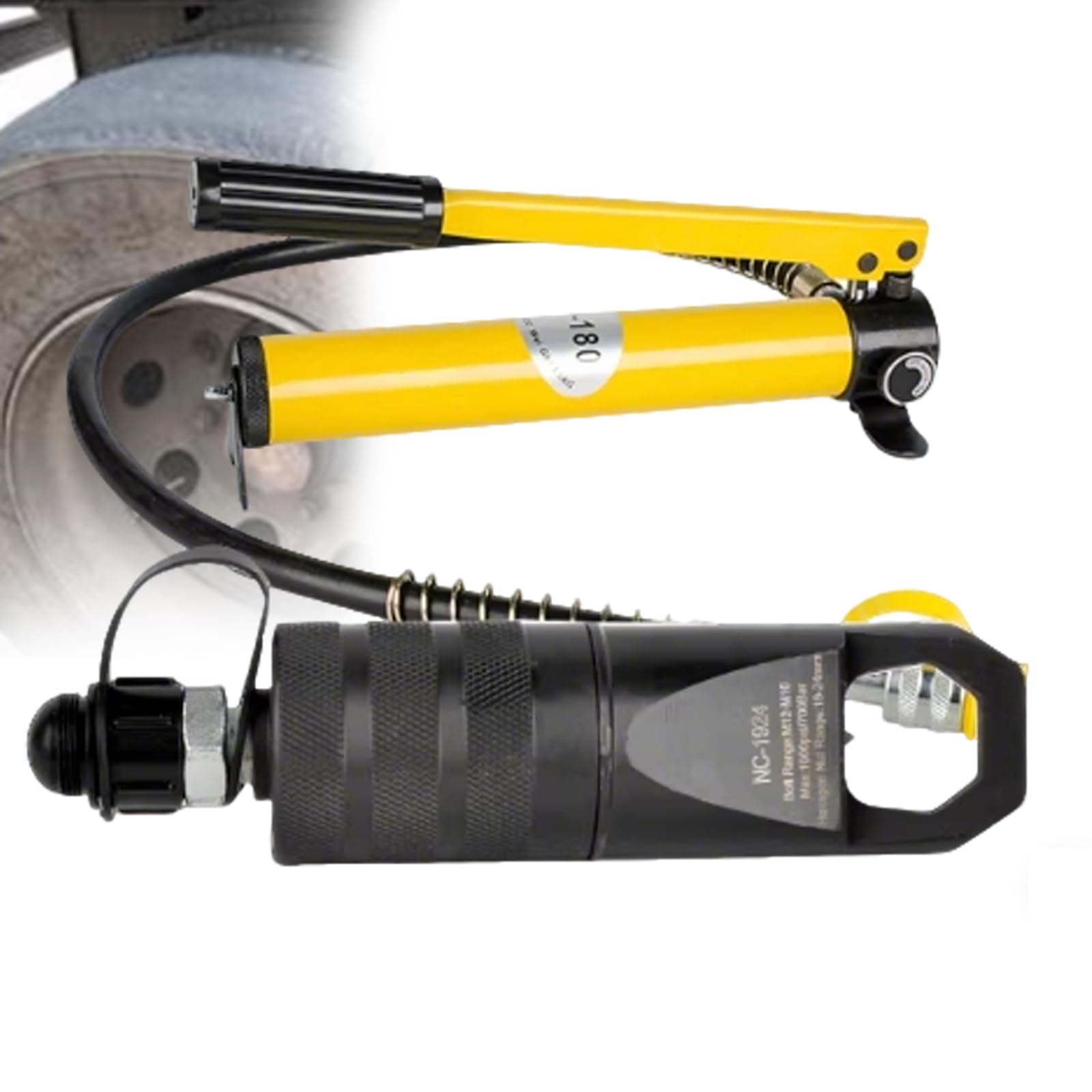 Hydrauliczne narzędzie do rozdzielania nakrętek 10T, przenośne z automatyczną sprężyną powrotną do zardzewiałych uszkodzonych skorodowanych nakrętek, zakres cięcia 10-50 mm, pompa ręczna