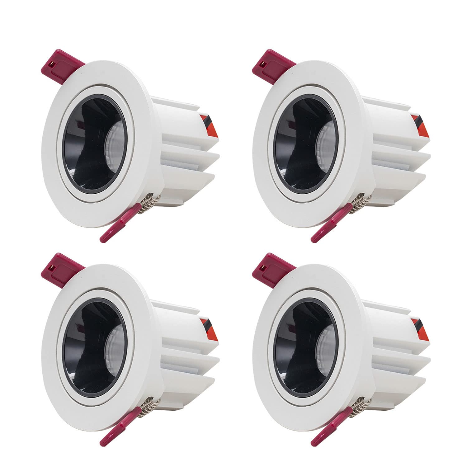 Siet Lot de 4 projecteurs de Plafond à encastrer à LED, IRC≥93, Spot d'accentuation de Plafond encastré de 7 W, projecteurs directionnels pour Salon, Couloir, Chambre à Coucher