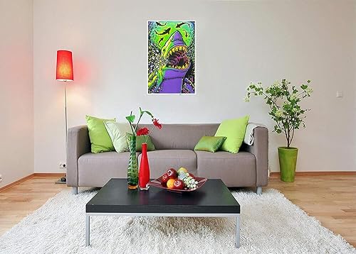 Miniatura 4 de Shark Attack - Póster de luz negra, flocado, 23 x 35 pulgadas