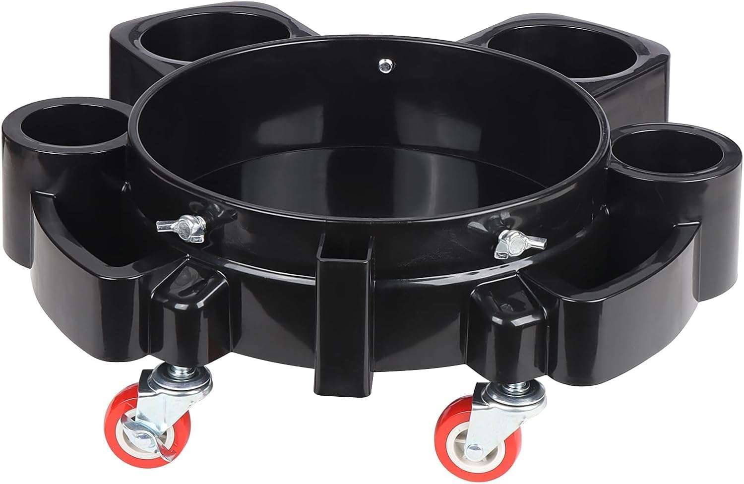 Bucket Dolly 5 Gallon Car Wash Professional Detailing Bucket Dolly with Heavy Duty Wheel Casters, Black