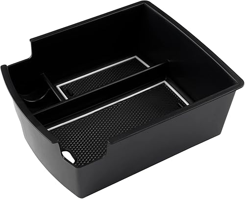 Miniatura 7 de SKTU Para 2018 2019 2020 2021 2022 2023 Hyundai Kona Organizador de consola central Insertar ABS negro materiales 2023 Kona OS Bandeja Apoyabrazos