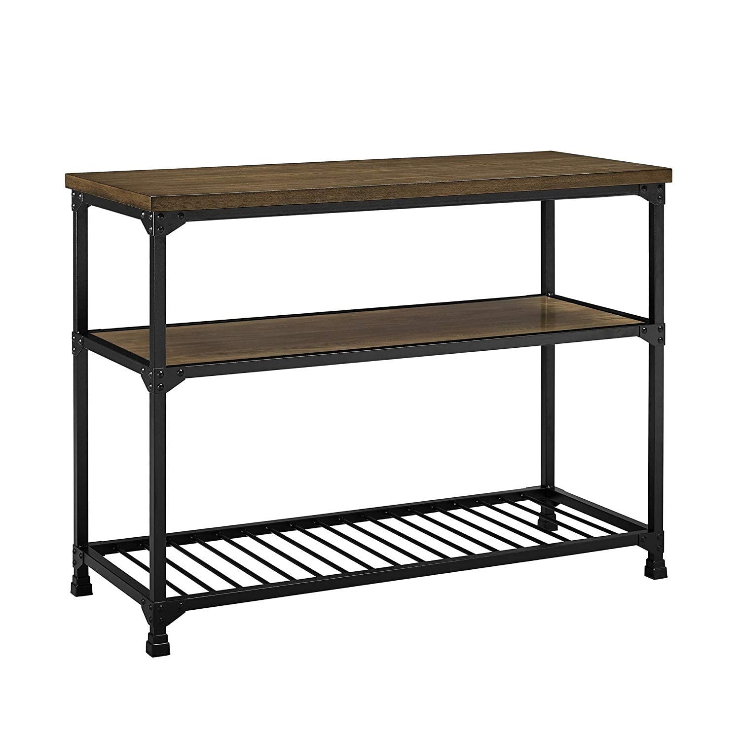 INDIAN DECOR 28253 Kitchen Island/Multifunction Kitchen CART Serving Trolley/Metal 3 Tiered Shelf/Kitchen Storage Shelf - Black-image-28