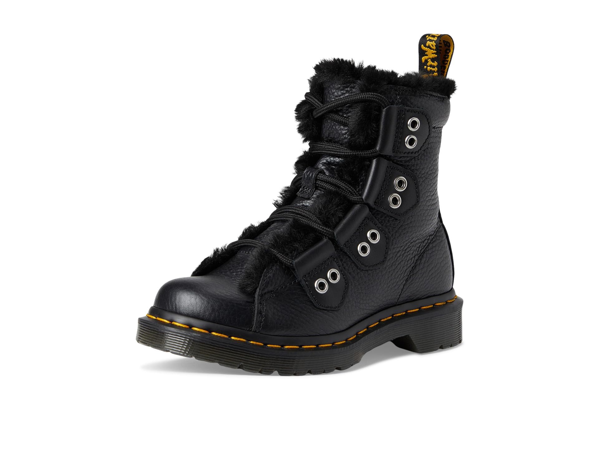 Dr. Martens Damen 1460 Lace To Toe Fur Lined Nappa Leather Lace Up Bootsboots
