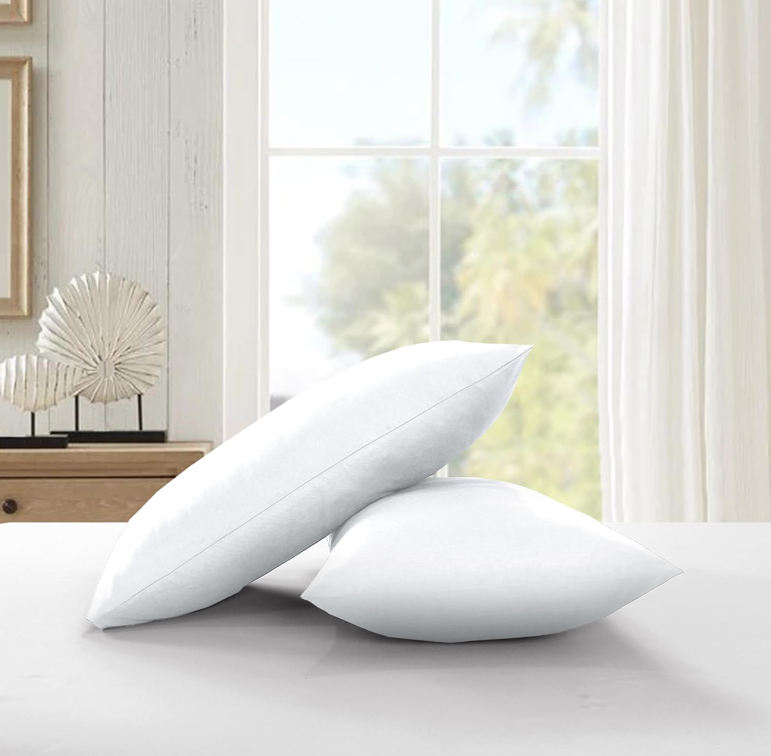 HADI LONDON Housewife Pillow Case offers luxurious comfort for a restful sleep, making it soft, breathable, and durable for pillows. (WHITE)