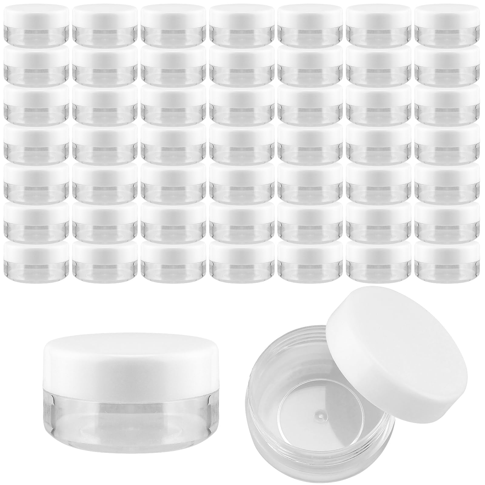 100 sztuk pojemników na kremy do nape?niania, 10 ml, plastikowy tygiel z zakr?tk?, puste pude?ko z pokrywk?, ma?e pojemniki przezroczyste, mini puszka na krem do ust, makija?, kremy, balsamy