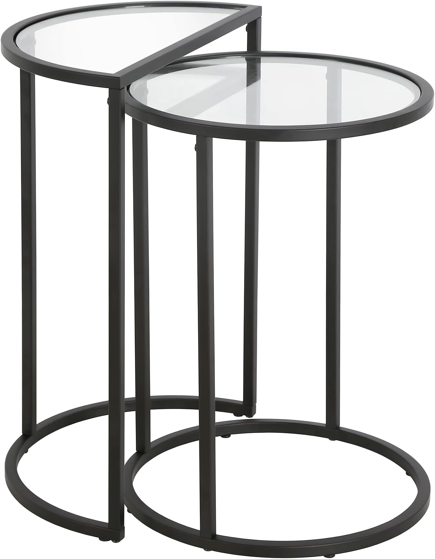 Henn&Hart Blackened Bronze Set End/Side/Nesting Tables, Black