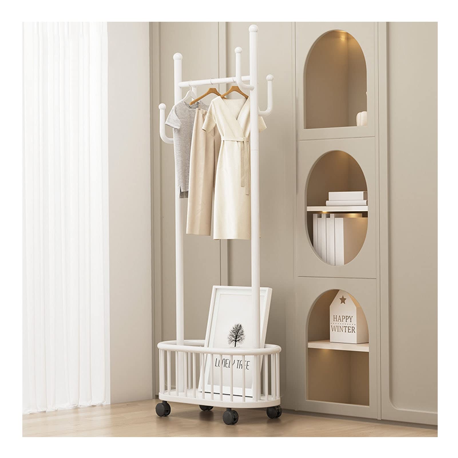Rails simples porte-vêtements mobile pour suspendre sans froisser le linge