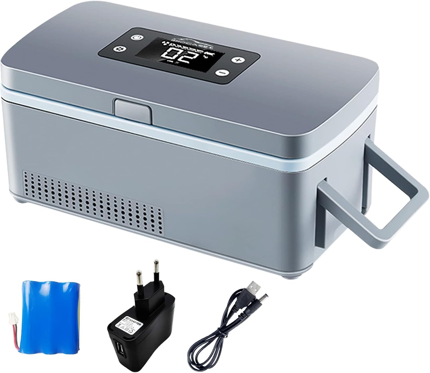 DARZYS Insulin Refrigerated, Insulin Cooler Box, Insulin Cooler Case Keeping Cooling 2-8? with Handle, Alarm & LED Display for Car, Home, Travel