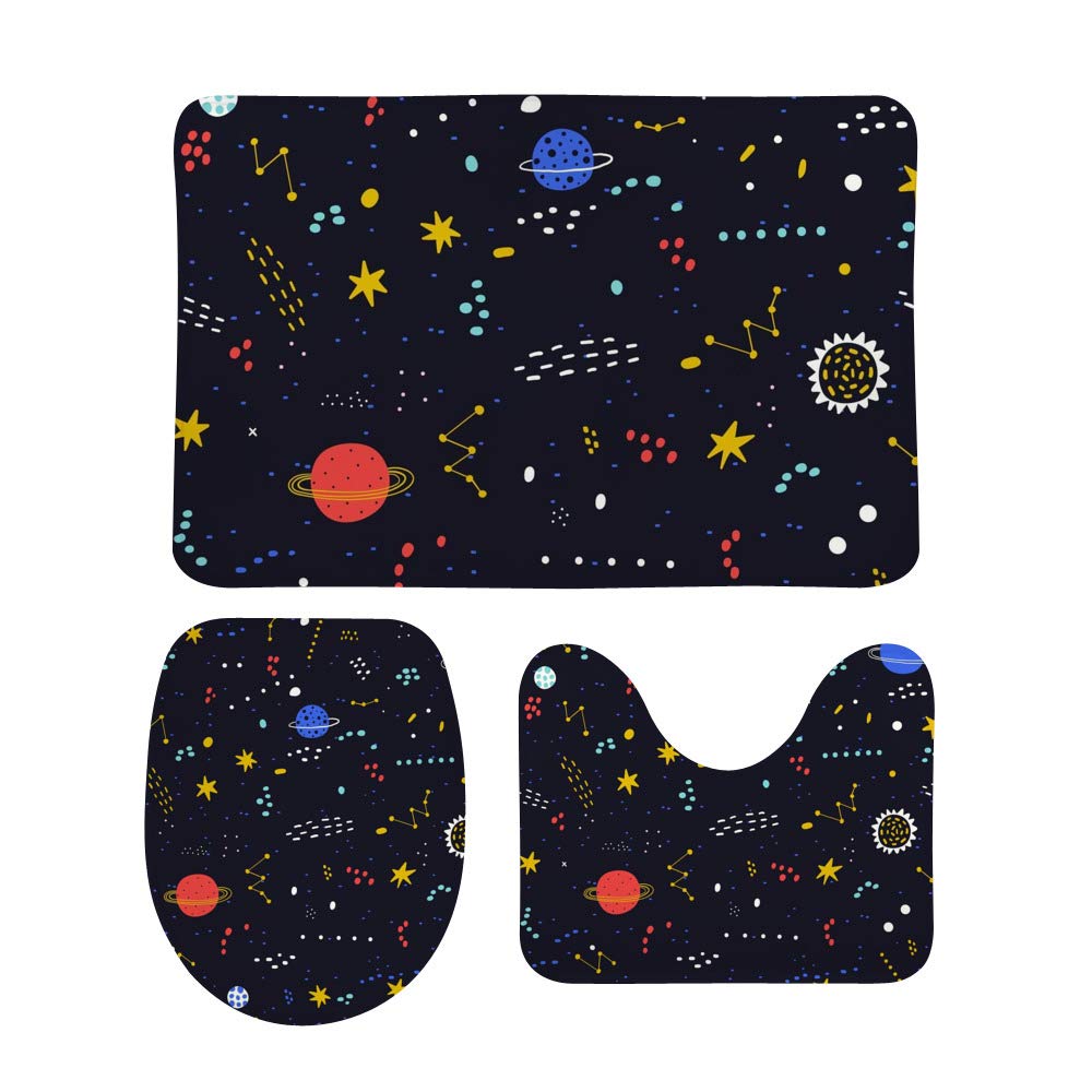 Tapis de salle de bain galaxie absorbant avec mousse mémoire extra douce