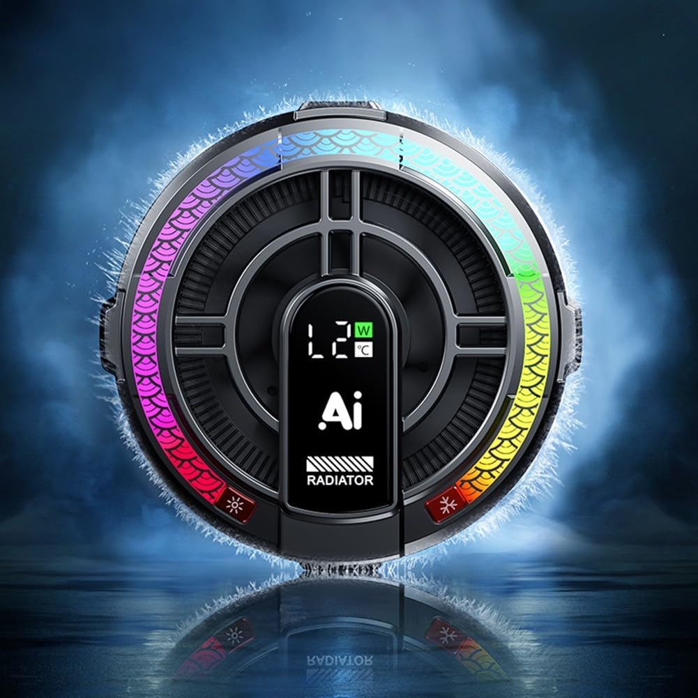 Enfriadores, ventiladores magnéticos de refrigeración para tabletas AI enfriador RGB portátil ventilador magnético de refrigeración de teléfono para juegos y transmisión