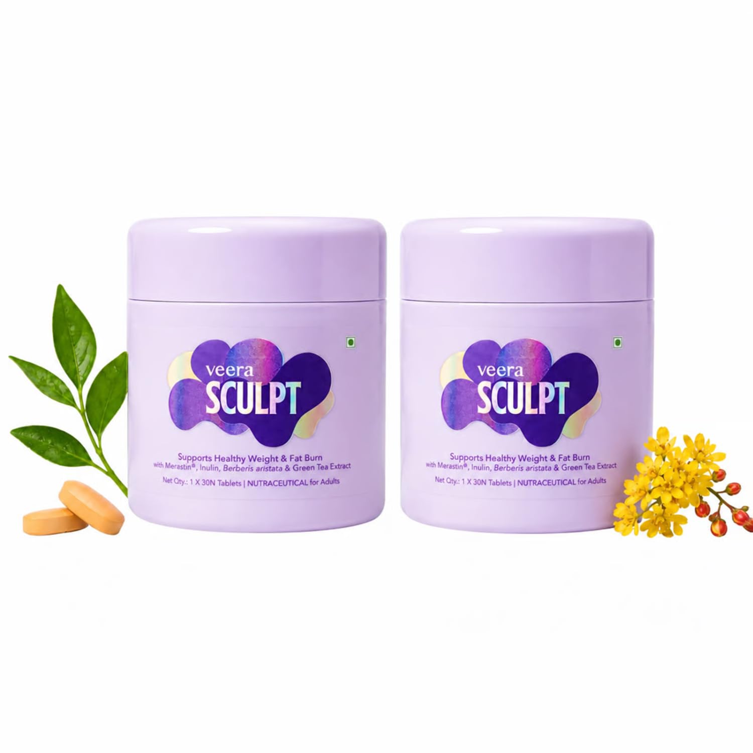 Sculpt by Veera Health Weight Loss Supplement for Women | GLP-1 Appetite Control Support | Natural Weight Management & Body Toning Support | With Merastin, Berberine, Green Tea Extract & Inulin-image-13