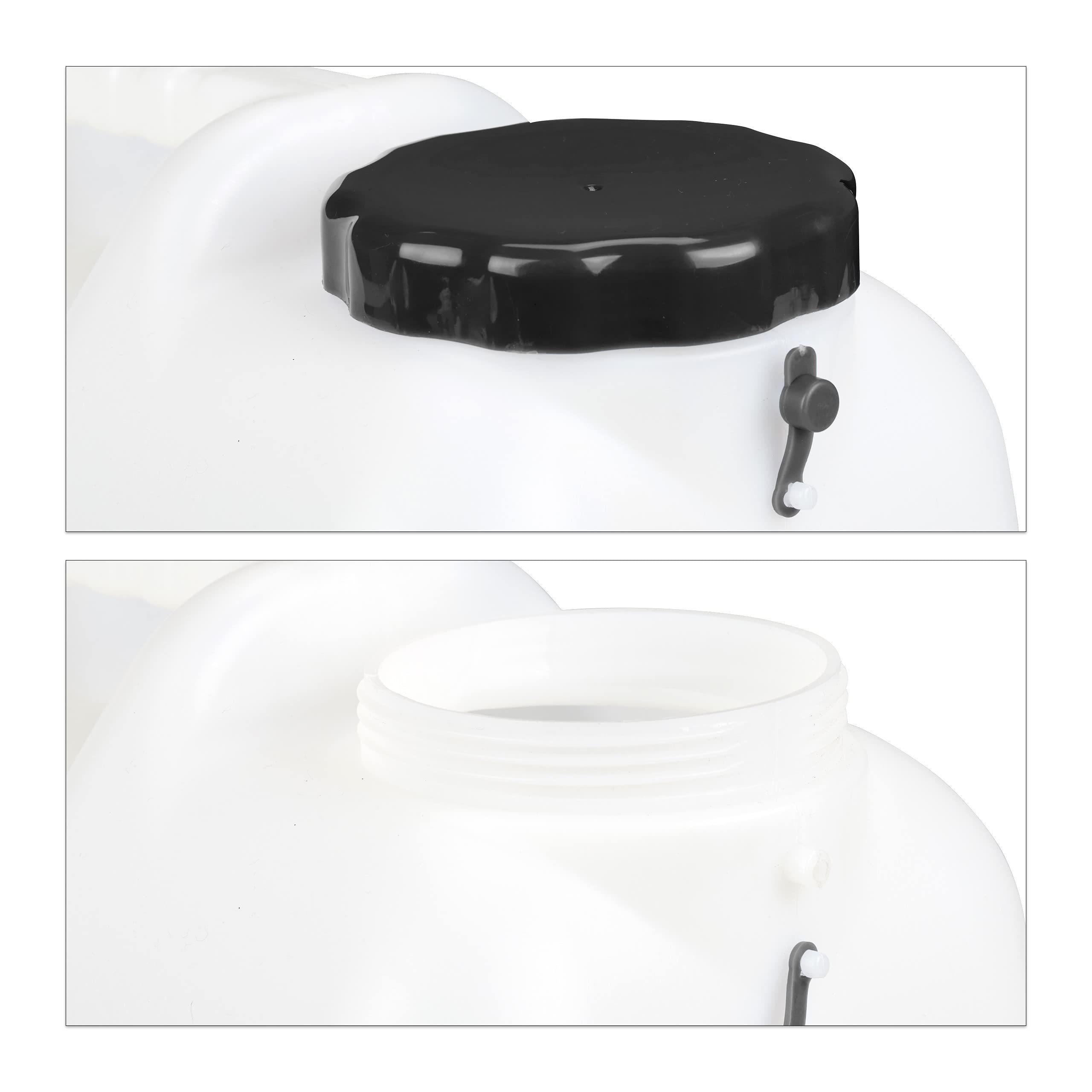 Relaxdays Jerrican d’Eau avec Robinet, Plastique sans BPA, Grande Ouverture, poignée, 25 litres, Noir et Blanc