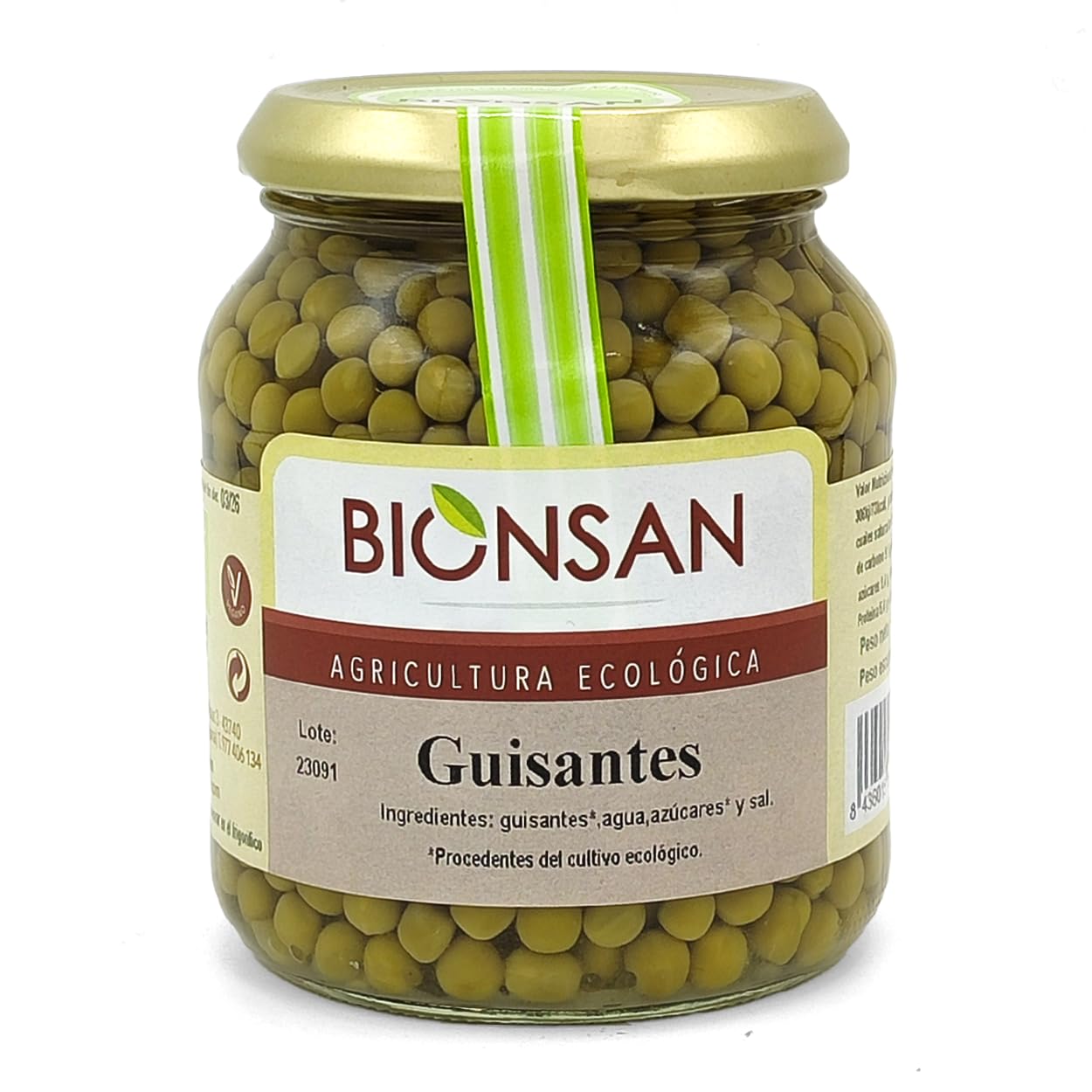 Guisantes cocidos ecológicos Bionsan 320 g | 2 x 320gr