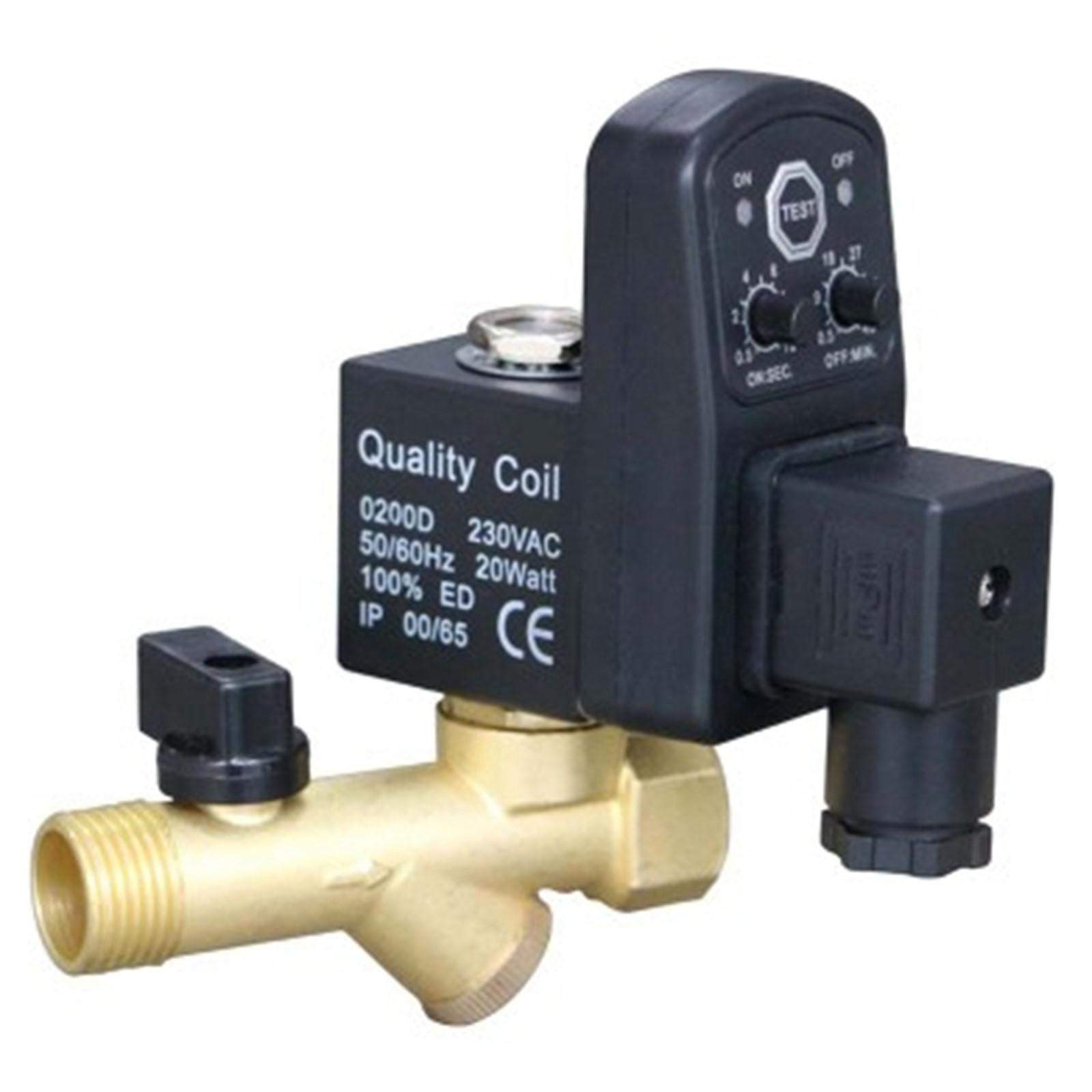 Valvola di scarico automatica POWERTOOL G1/2 DN15 Valvola di scarico elettronica automatica per la gestione della condensa del compressore d'aria (AC220V, tipo monoscocca)