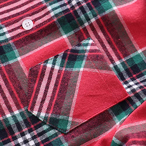 Image of Phorecys Girls' Plaid Flannel Shirt Long Sleeve Button Down Buffalo Checkered Shirt 2T-10 Years